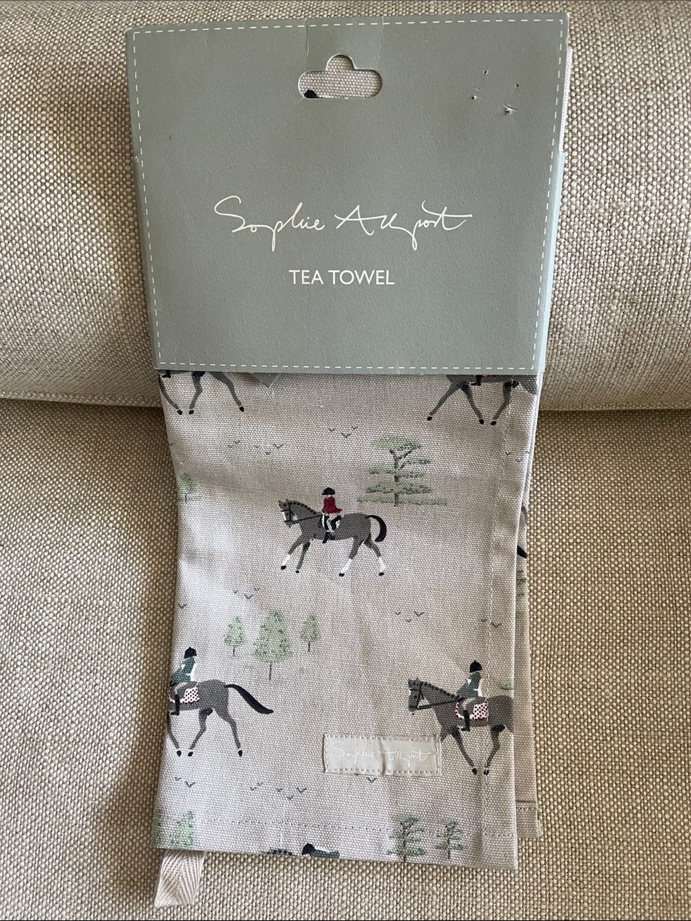 Sophie Allport Tea Towels Equestrian Horse print Cotton Set of 2